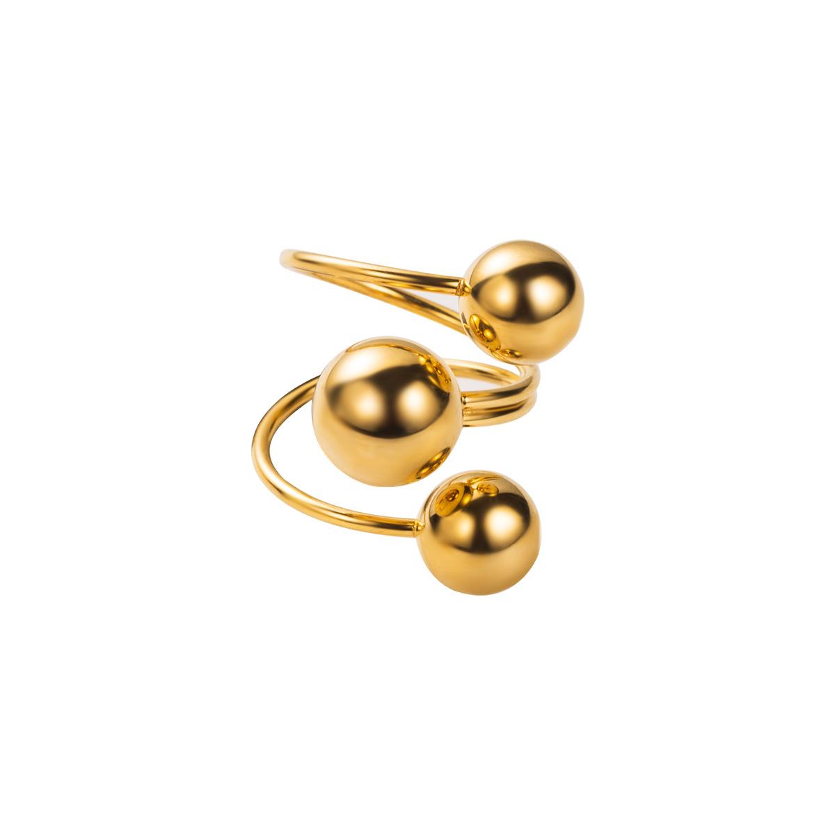 

Кольцо из нержавеющей стали с классической текстурой, покрытой 18-каратным золотом. Нестандартное кольцо в европейском и американском французском ретро-стиле.