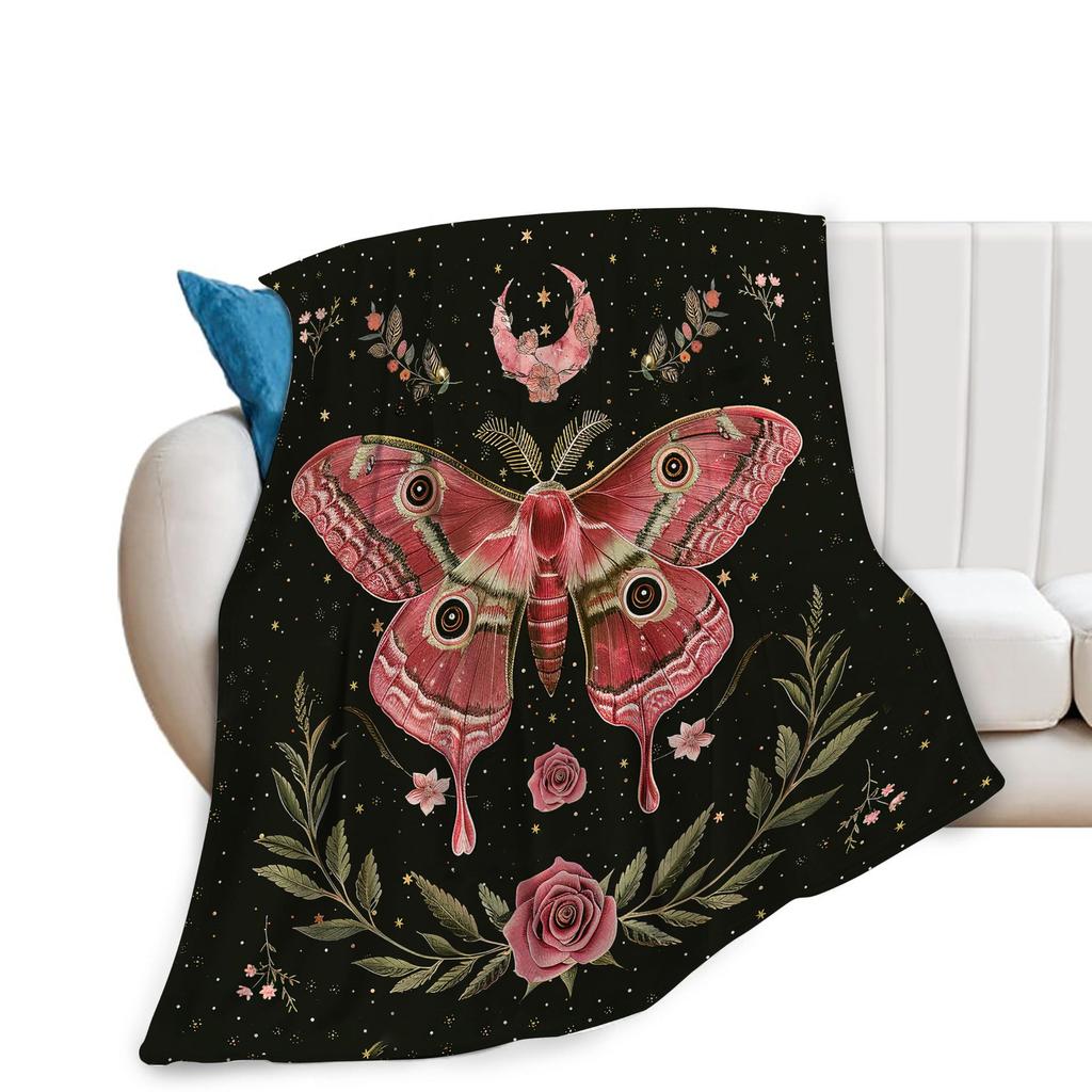 Retro Butterfly Sunflower digitalprinted polyester Bedroom velvet flannel soft sofa cover blanket Fleece blankets for beds