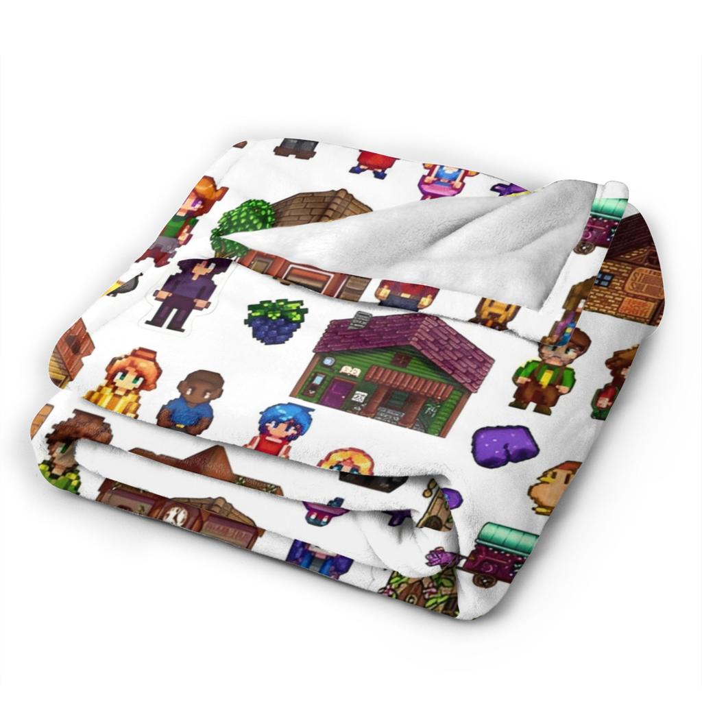 Characters In Stardew Valley Fashion Blanket Coral Fleece Plush  Winter Farming Game Breathable Warm Throw Fashion Blanket for Quilt