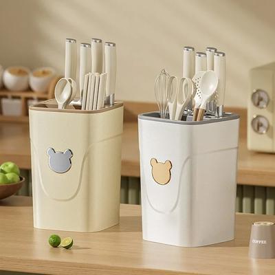 Multifunctional Tool Storage Rack Home Supplies Kitchen Shelves Chopstick Barrel Pot Cover Rack Knife Holder Kitchen Accessories