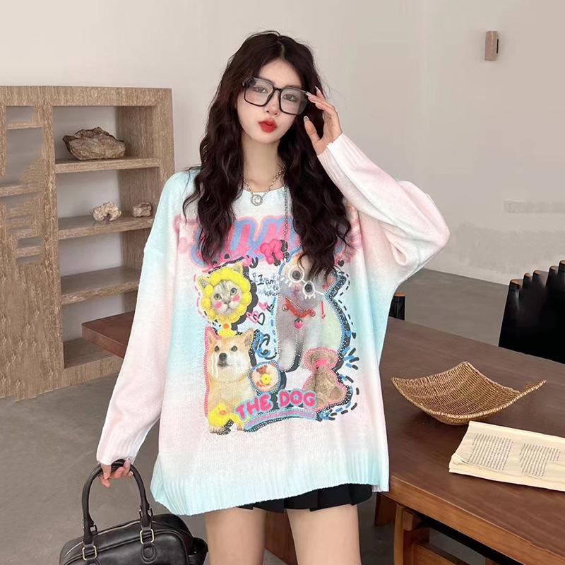 Women's Chic Cartoon Sweater, Autumn/Winter 2025 - Cozy, Stylish, High-End Feel, Loose Fit
