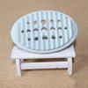 Creative Oval Silicone Soap Dish Tray Blue Better Drain Design Soap Case Holder for Shower Bathroom Kitchen Counter