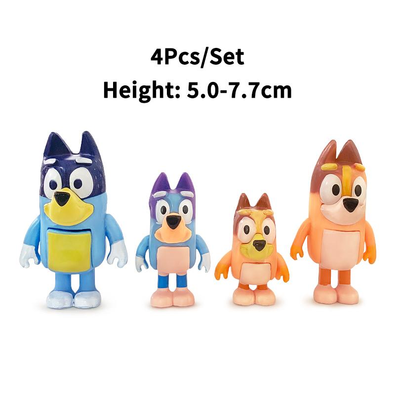 

Bluey And Bingo Family Series Anime Action Figure Model Cartoon Mini PVC Dolls Ornaments Children Birthday Decoration Toys Gift