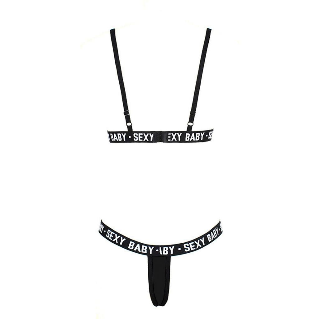 Ladies  Letter Print Lingerie Underpants G-String Letter  Set  Underwear