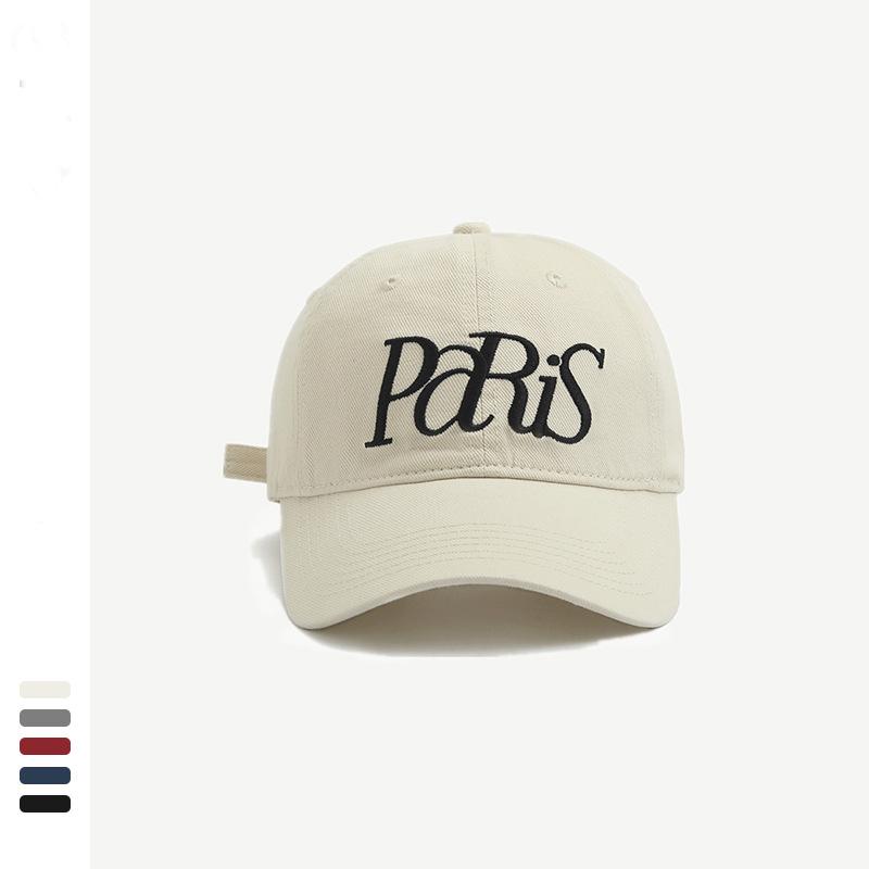 New retro baseball cap women's summer big head circumference wide brim showing face small simple letter embroidered cap