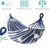 Canvas Hammock Anti-Roll Double Camping with Curved Wooden Poles Outdoor Swing Bed for Two