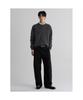 Double-Weave Basic Round Neck Knit Ash