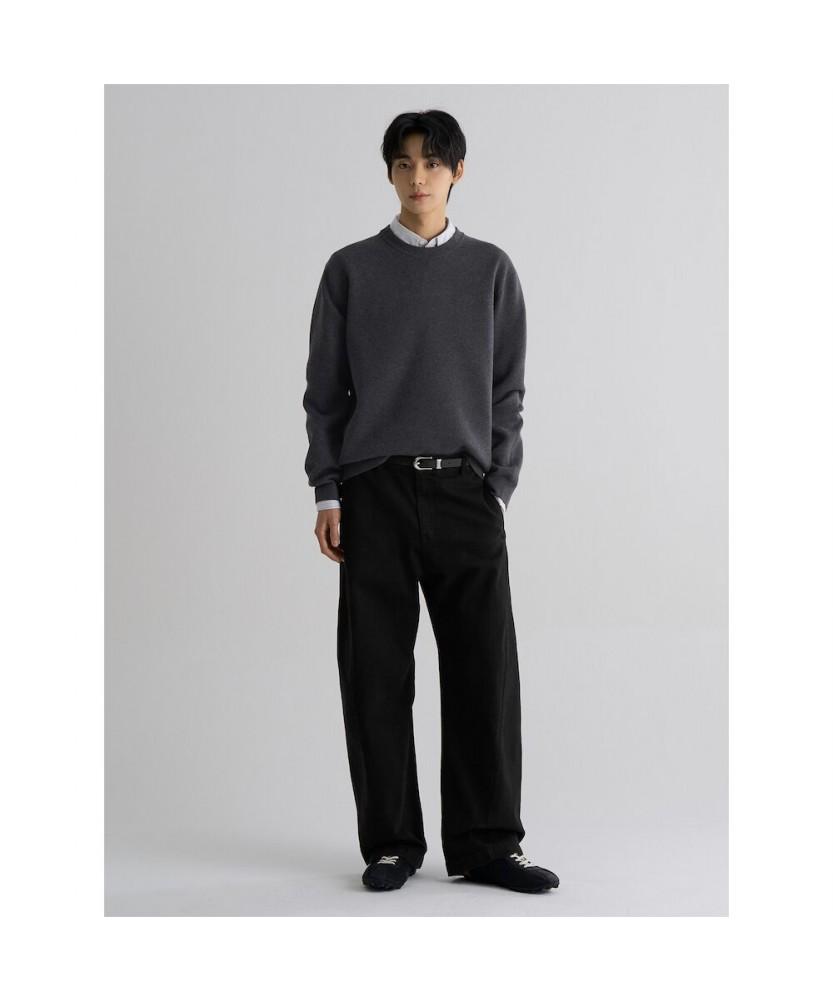 8seconds Double-Weave Basic Round Neck Knit Ash