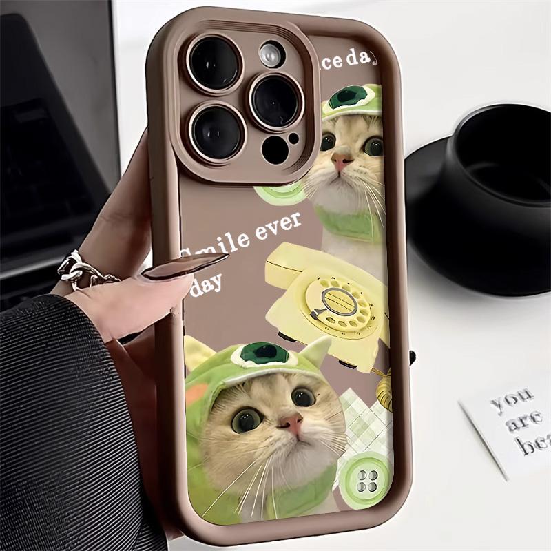 Silicone Cat Animal Phone Case For iPhone 11 13 15 16 Pro Max 14 12 XS X XR 7 8 Plus SE 14promax 15promax Shockproof Funda Cover