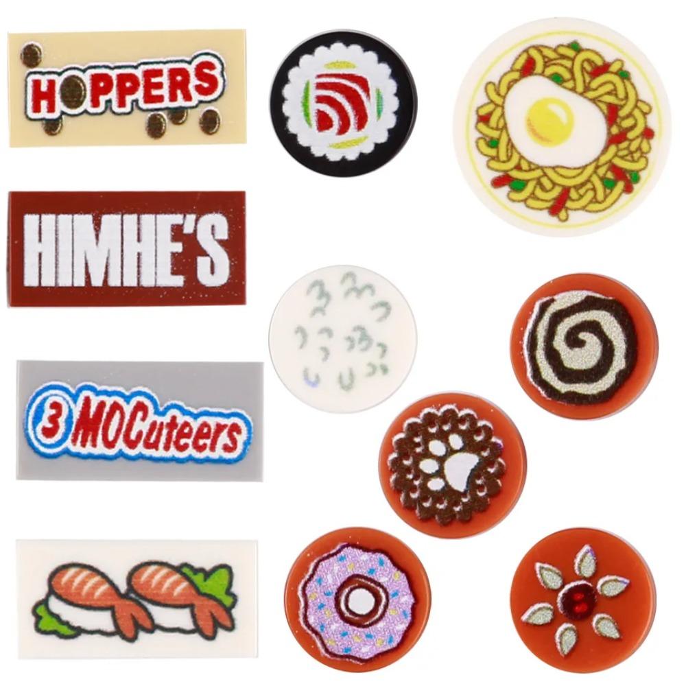 Food Printed Tiles Passport Plane Ticket Building Blocks Sushi Pizza Sound Compass Map Milk Juice Sauce Dessert Bricks Toy