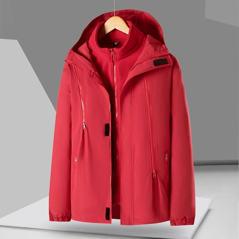 Three-in-one Outdoor Hooded Jacket Jacket for Men In Autumn and Winter, Two-piece Windproof and Warm Men's Clothing