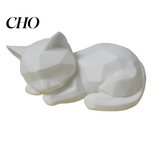 Modern Desk Accessory 3D Printed Sleeping Cat Figurines, Geometric Statue, Minimalist Cute One-piece Molded Ornament Art Crafts Decoration for