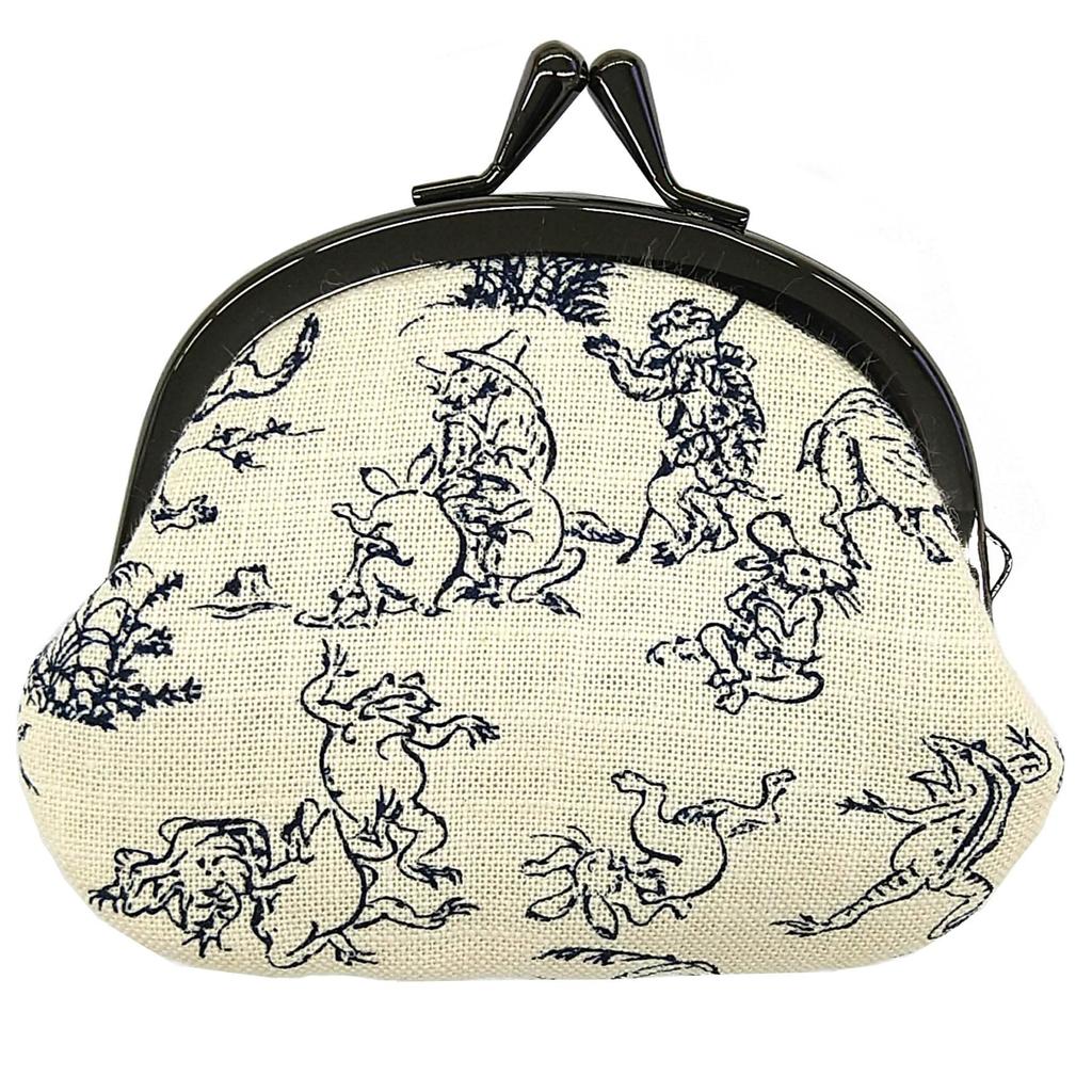 Maruzen clasp Choju Jinbutsu Giga Sekiga 12 x x 3 cm Japanese-made 3.3-inch wallet, (Choju painting), white, 10.5