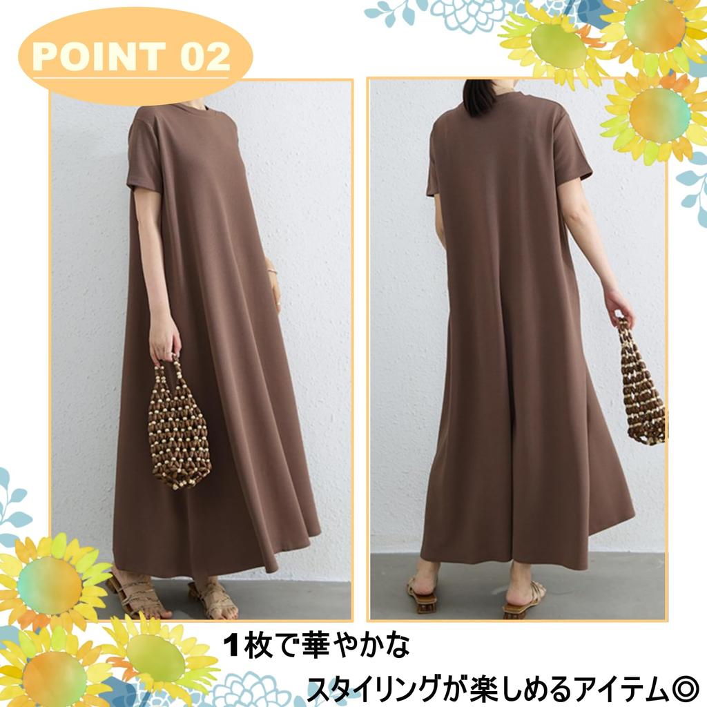 Loose Short Maxi Summer [link bleu] Women's T-shirt Dress, Long, Fit, Sleeve, Length, Simple, Figure-Flattering, Casual, Comfortable, (L, Gray)