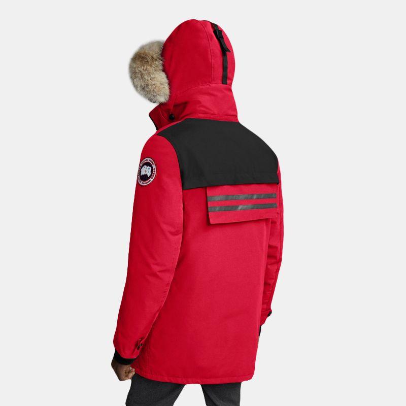 Canada Goose Down Jackets Men's Red Hooded Moderate Parka Down Jacket 9513M-11