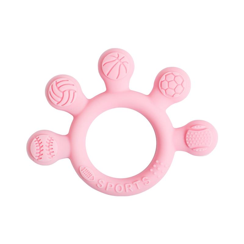 1 pezzo Mordicchiatore in Silicone per Bambini 0-12 Mesi Giocattoli per la Dentizione Anello Mordicchiatore Giocattoli Mordicchiatori in Silicone per Bambini Piccoli Senza BPA Giocattoli per Bambini Regali