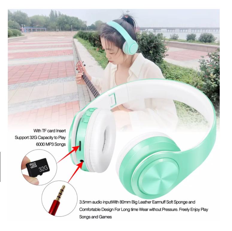Refleshing Macaron Stereo Headset Bluetooth Earphone Headphone Wireless Handsfree Universal for Smart Device Mobile TV PC Tablet