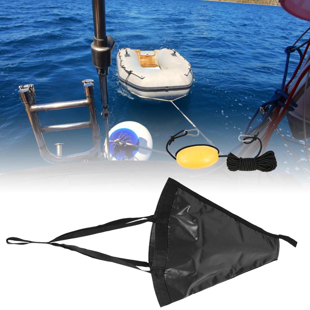 24in Portable Boat Anchor Float Set Accessory for Yacht Rubber Dinghy Kayak  Fishing Boatblack