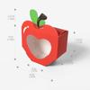 10Pcs Apple Window Candy Boxes Heart Winow Gift Box Mini Red Snack Sweet Paper Holder For School Birthday Wedding Party Favor