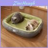 Pet Dog Nest With Double Layer Elevated Neck Support And Polyester Fabric For Small Animals