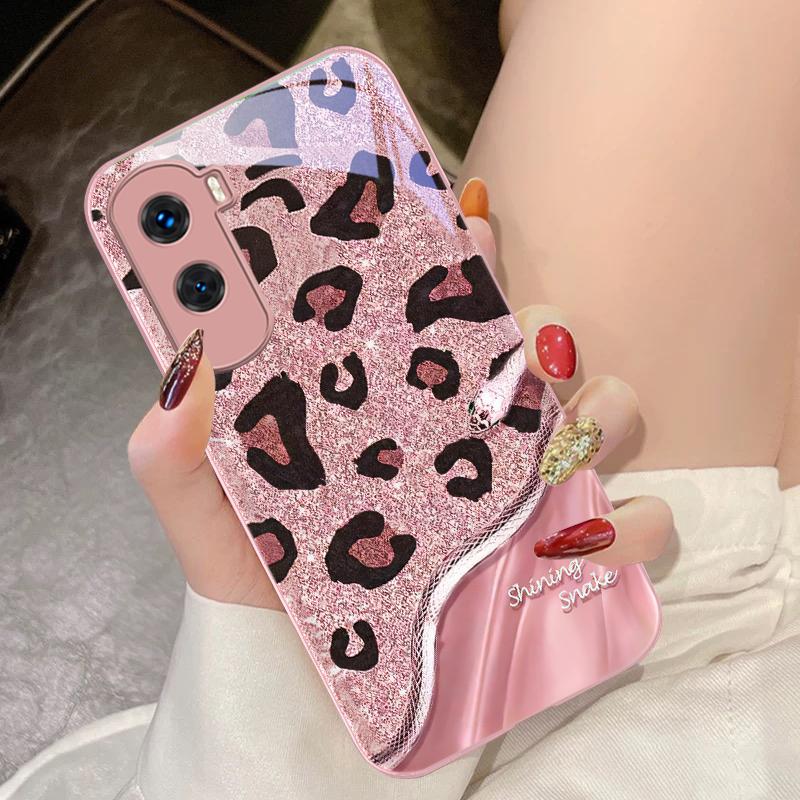 

Leopard Sequin Snake For Honor 200 90 8X 9X Pro Lite P50 P40 Nova 10 11i P60 Magic4 6 Mate 20 50 Tempered Glass Phone Case For Huawei P40 Pro