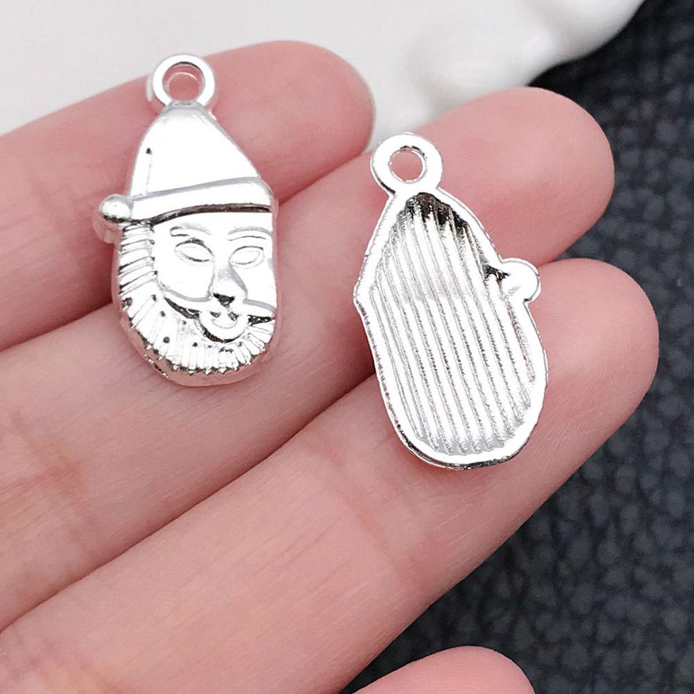 20-Piece Christmas Themed Bracelets: Silver Snowman, Santa Claus, Snowflake Pendants & Beads