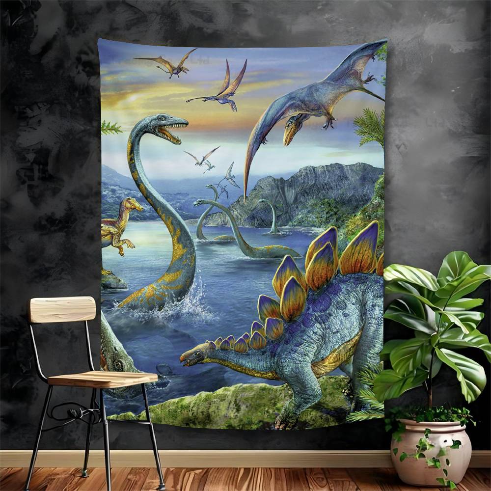 

Dinosaur Art Paint Hippie Wall Hanging Tapestries Bohemian Wall Tapestries Mandala INS Home Decor 74x94cm(29x37in)