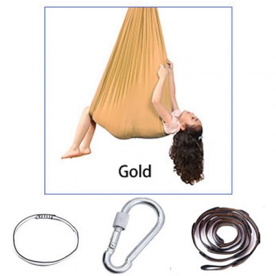 150x280cm Full Set Kids Home Hanging Swing Seat Yoga Fitness Hammock Nylon Elastic Therapy Cuddle Wrap Aerial Yoga