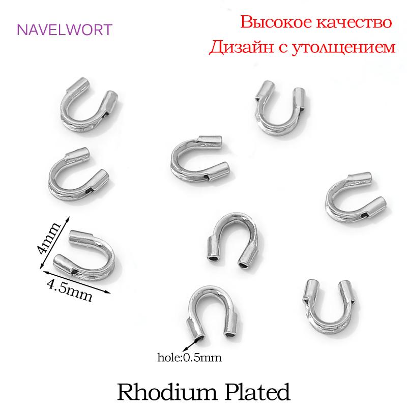 50/100pcs 18K Gold Plated Brass Wire Guard Guardian Protectors Loops U Shape Clasps Connector,DIY Jewelry Making Accessories