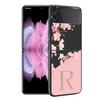 Flower Letter Pink Fashion Initial M N R Case For Samsung Galaxy Z Flip 3 4 5G Funda ZFlip 3 Black PC Hard Back Phone Capas