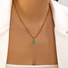 Stainless Steel Turkey Blue Evil Eye Necklace for Women Boho Ethnic Geometric Round Eyes Charm Clavicle Choker Party Jewelry