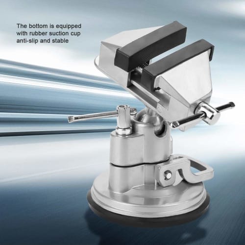 Asixx Rotating Clamp Vise, 360 Rotating Table Vise, Aluminum, Work Tool, Fixed, Silver