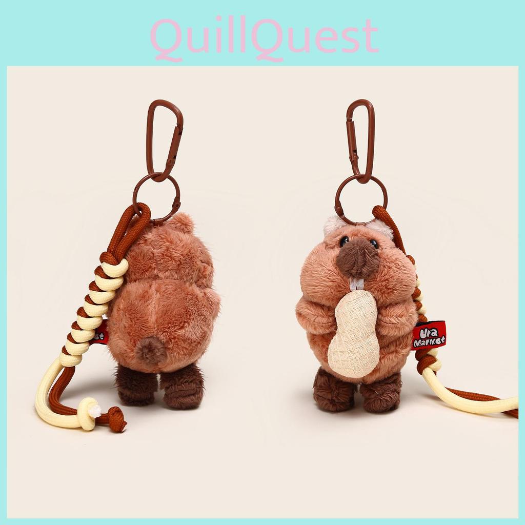 Cute Cartoon Eating Peanuts Groundhog Plush Toy Pendant Keychain For Bag Decor And Gifts