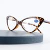 Retro Leopard Print Cat Eye Reading Glasses Vintage Fashion Spring Legs Lightweight Presbyopic Women's Glasses