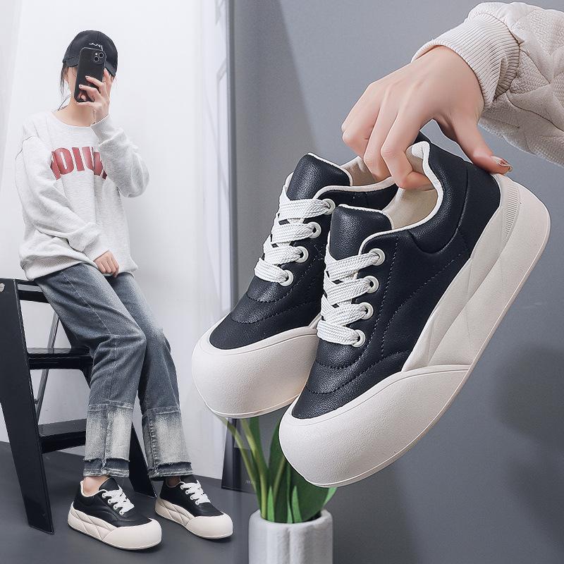 Bread Shoes Women's 2025 Autumn New Student Korean Version Ins Trendy Versatile Platform Single Shoes Spring and Autumn Casual Shoes BR993