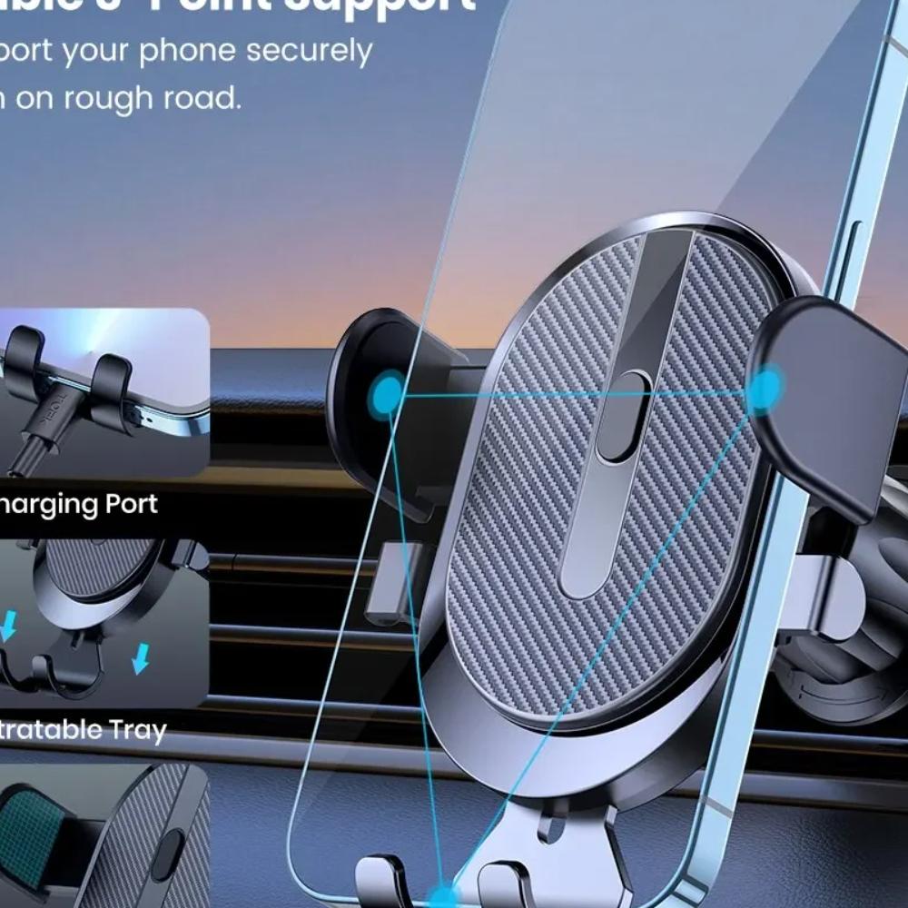 Mobile Phone Holder Air Outlet Gravity Sensor Car Holder Riangle Gravity Frosted Simplicity Solid Metallic Material high quality