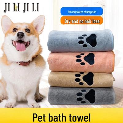 Toalla para Mascotas de Vellón Coral Ultra-Absorbente para Perros y Gatos - Secado Rápido, Suave, Diseño con Inserción para Manos para Limpieza Fácil