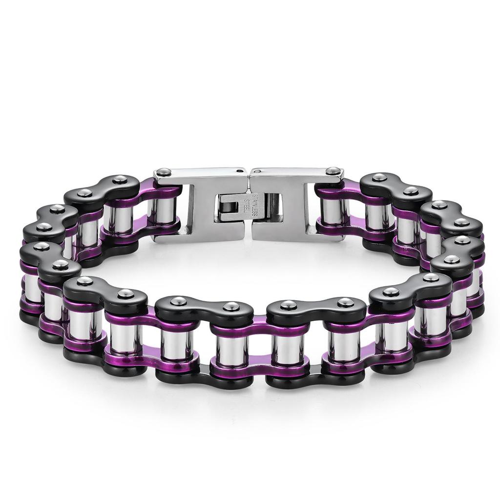European-American Style Bicycle Chain Bracelet: Creative Rock Hip Hop Jewelry for Men & Women In Stainless Steel
