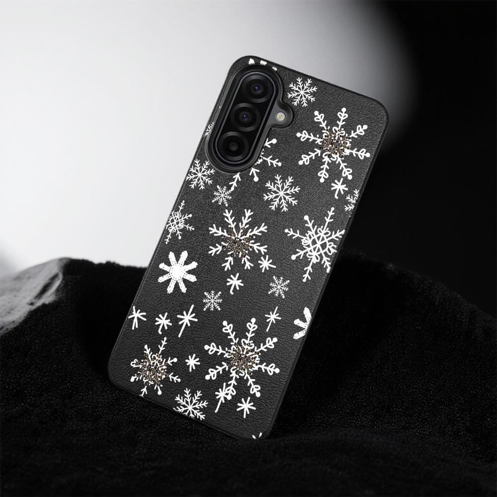 

White Snowflake Phone Case For Samsung S23 S24 S25 Ultra FE A17 A26 A36 A56 A05S A06 A07 A15 A16 A34 A35 A53 A54 A55 Case Samsung S24 Ultra