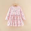 Girls Cotton Long Sleeve Dress Spring Autumn Cartoon Princess Dress For Kids Sweet Casual Children Clothing