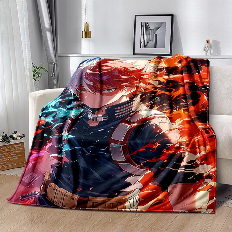 3D My Hero Academia Deku Bakugou Cartoon Anime Blanket,Soft Throw Blanket for Home Bedroom Bed Sofa Travel Picnic Cover Kids