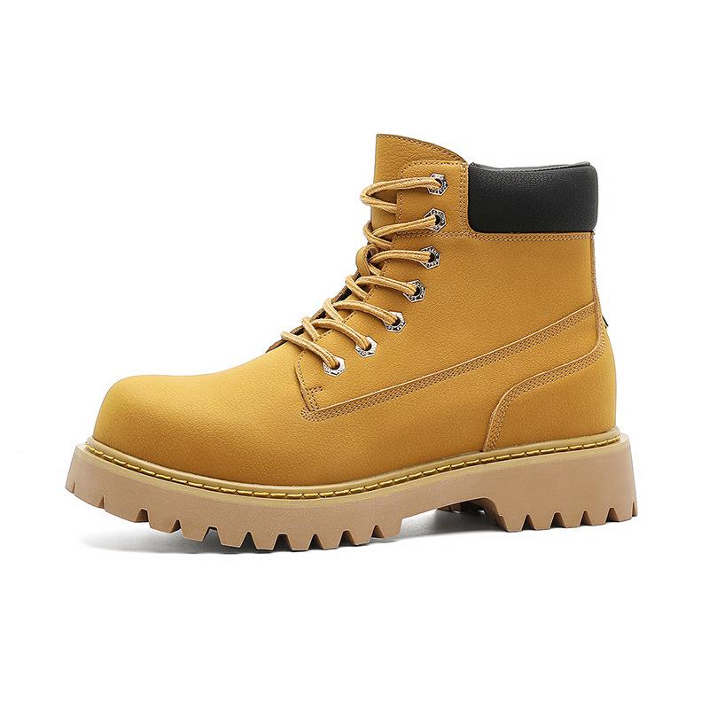 Rhubarb boots thick-soled booster Martin boots casual British retro desert hiking boots Mickey yellow big boots
