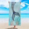 2D Colorful Starfish Polyester Beach Towel Quick Dry Ocean Theme Bath Towel for Summer Vacation Swim Pool Travel Sand Blanket