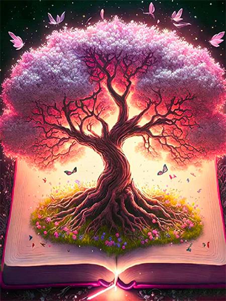 5D Diy Diamond Painting Fantasy Tree Embroidery Mosaic Book Landscape Square Round Home Decor