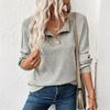 Women's Pullover Lapel Sweatshirt Fashionable Stitching Contrast Color Top