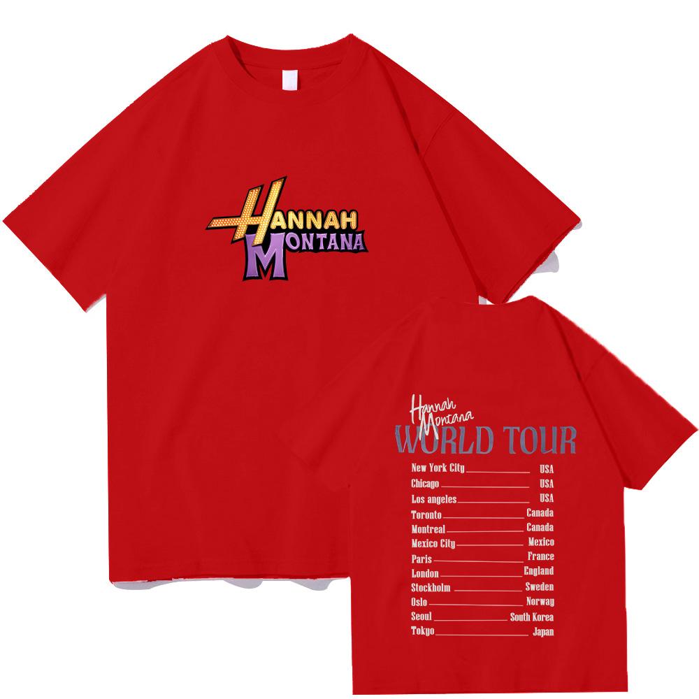 

2026 Hannah Montana World Tour graphic Unisexs TShirt Unisex ONeck 100Cotton Short Sleeve Oversized Popular Fashion Tee 4XL