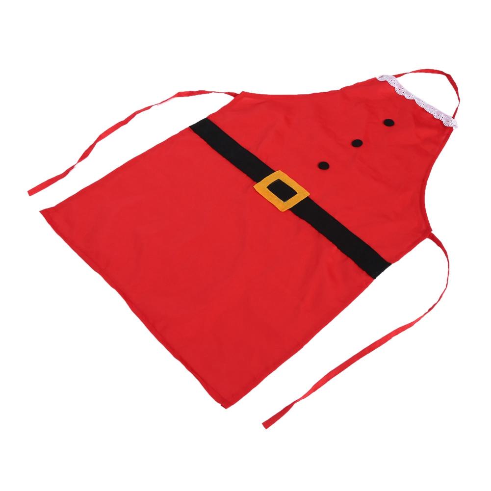 Rote Farbe Weihnachtsfeier Dinner Schürze Küche Kochschürzen Festival Dekoration(Erwachsene)