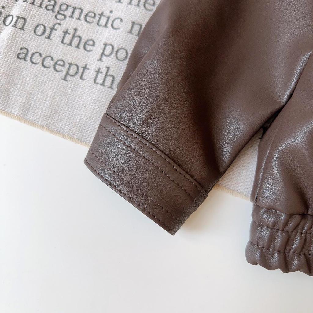 Korean-Style Girls' Leather Jacket - Spring/Autumn Fashionable Casual Coat BQB015