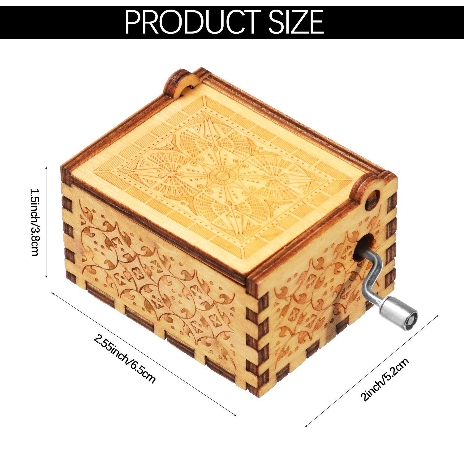 

Christmas Birthday Hand-Cranked Musical Boxes Black Laser Engraved You are My Sunshine Music Box 3