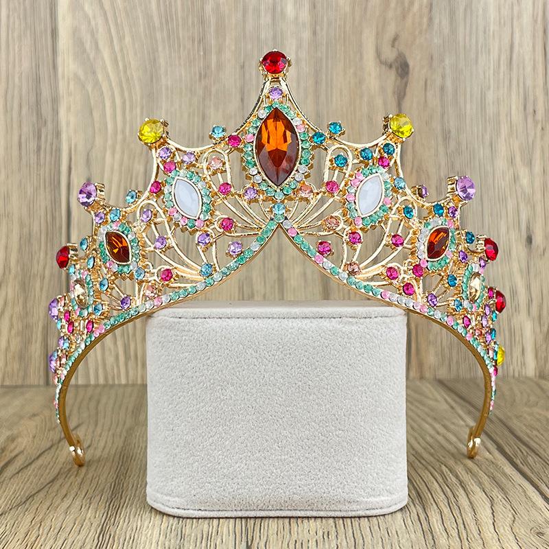 

Элегантная барочная свадебная корона для невесты с кристаллами и жемчугом, королевская корона, свадебная тиара, аксессуар для волос принцессы, черный цвет